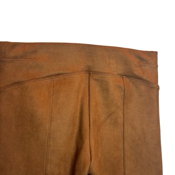 SPANX Womens Faux Suede Classic Shaping Leggings Caramel Size Large 20322R y2k - Picture 2 of 7